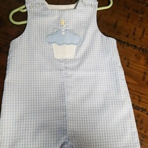 Cupcake Birthday boy shortall